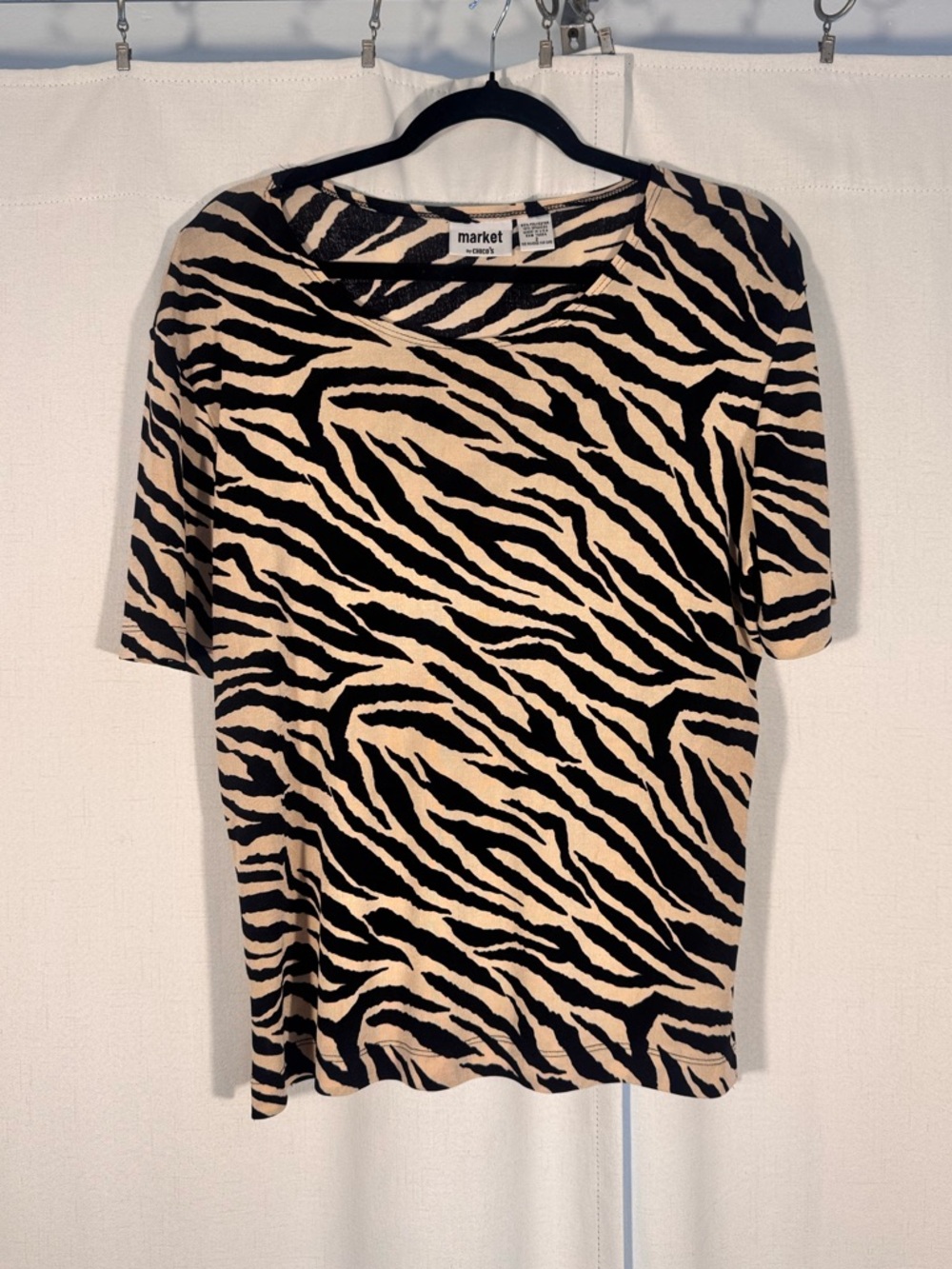 Market by Chico’s Zebra Print Stretch Knit Top
